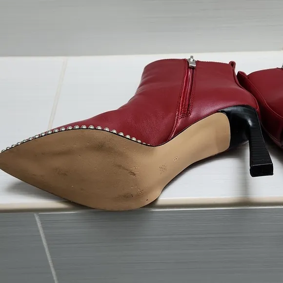 BCBGeneration Beya Leather Ankle Boots with Studded Detail