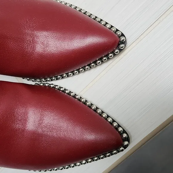 BCBGeneration Beya Leather Ankle Boots with Studded Detail