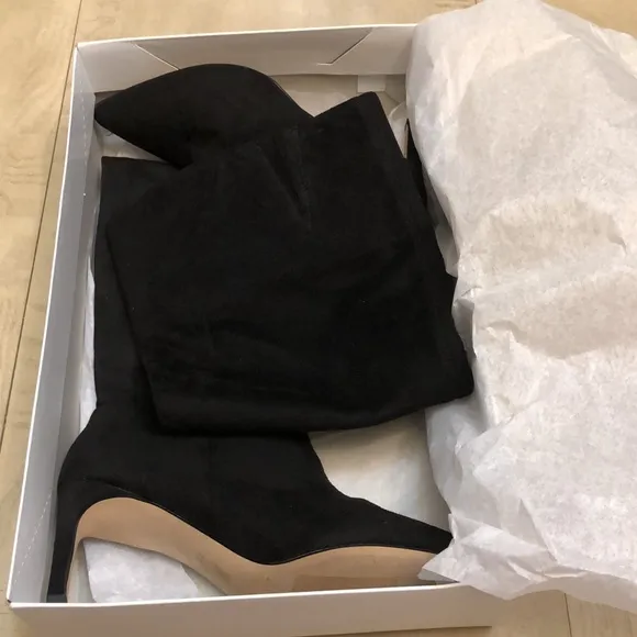 BCBGeneration Womens Marlow Black Knee-High Boots 6 (Wide Calf)