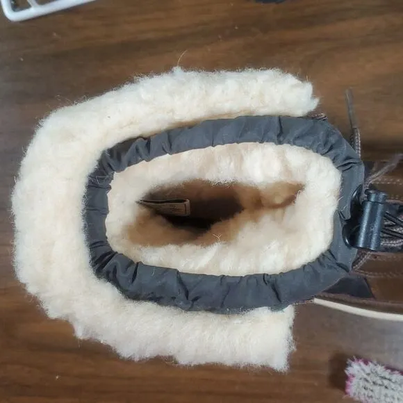 BEARPAW Bethany Chocolate/Green Waterproof‎ Cold Weather Winter Boots 8