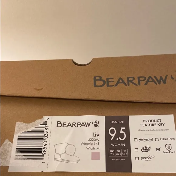 Bearpaw Women's Boots Suede Pom Pom Boot With Rain Repellent Liv Wisteria 9.5M
