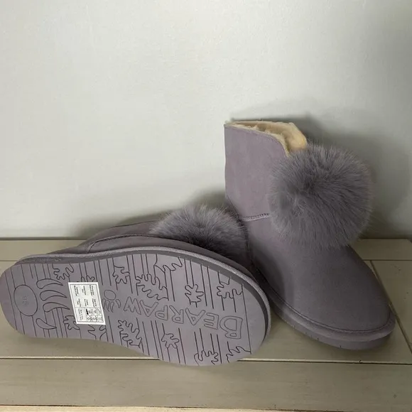 Bearpaw Women's Boots Suede Pom Pom Boot With Rain Repellent Liv Wisteria 9.5M