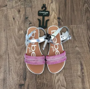 Bebe Girls Pink and Silver Sandals