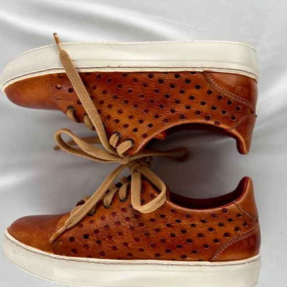 Bed Stu Lyne Leather Perforated Sneakers Casual Shoes Brown Lace Up Women's 5