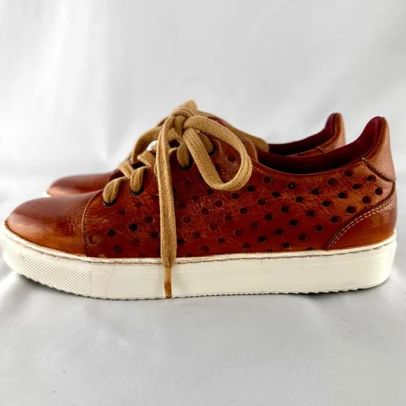 Bed Stu Lyne Leather Perforated Sneakers Casual Shoes Brown Lace Up Women's 5