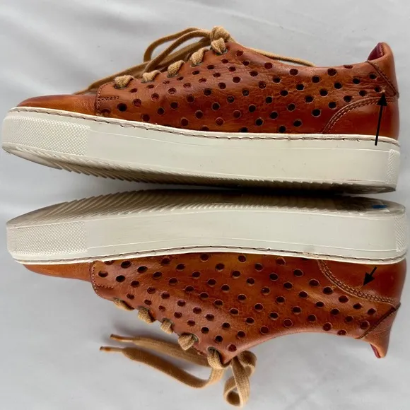 Bed Stu Lyne Leather Perforated Sneakers Casual Shoes Brown Lace Up Women's 5