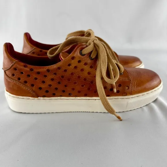Bed Stu Lyne Leather Perforated Sneakers Casual Shoes Brown Lace Up Women's 5
