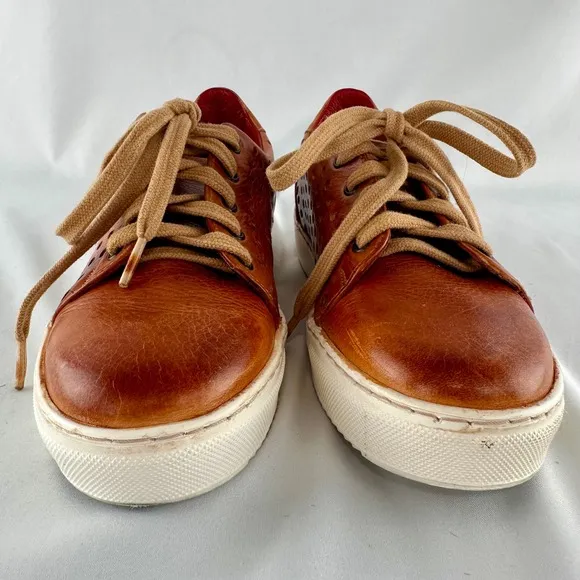 Bed Stu Lyne Leather Perforated Sneakers Casual Shoes Brown Lace Up Women's 5