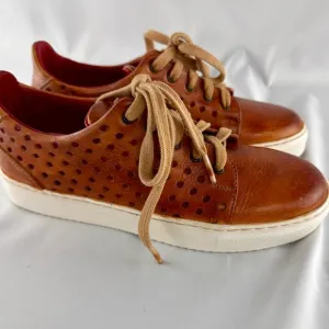 Bed Stu Lyne Leather Perforated Sneakers Casual Shoes Brown Lace Up Women's 5