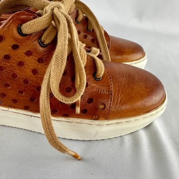 Bed Stu Lyne Leather Perforated Sneakers Casual Shoes Brown Lace Up Women's 5
