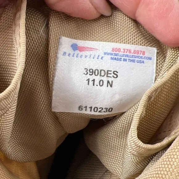 Belleville 390 DES Hot Weather Khaki Tan Military Combat Boots 11 Narrow USA