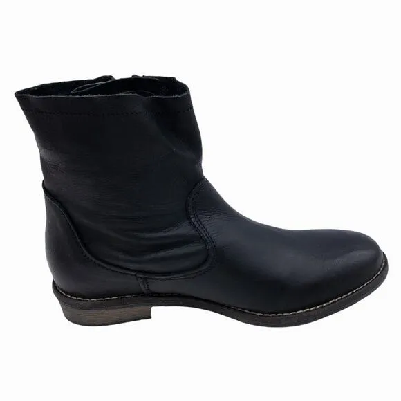 Bernie Mev Black Rodeo Leather Ankle Boots Booties US 6.5 7 EU 37