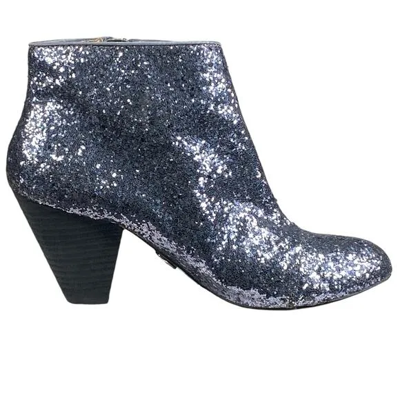 Betsy Johnson Women’s Padmaa Blue Sequin Glitter Ankle Boots Size US 7
