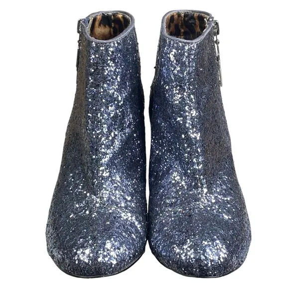 Betsy Johnson Women’s Padmaa Blue Sequin Glitter Ankle Boots Size US 7