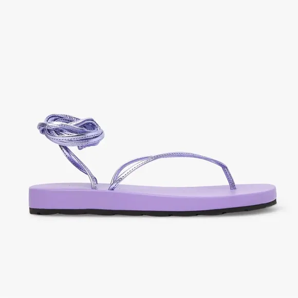 Bettina Vermillon x Emili Jenifer Flip Flop Lace Up Purple Sandals Size 8.5