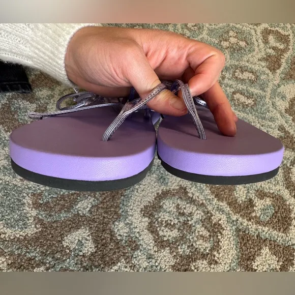 Bettina Vermillon x Emili Jenifer Flip Flop Lace Up Purple Sandals Size 8.5