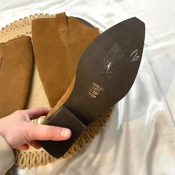 Bianco Biamona Western Boot High Suede Camel Brown Size 39