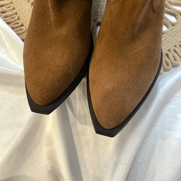 Bianco Biamona Western Boot High Suede Camel Brown Size 39