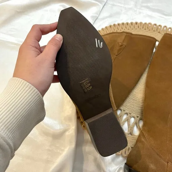 Bianco Biamona Western Boot High Suede Camel Brown Size 39