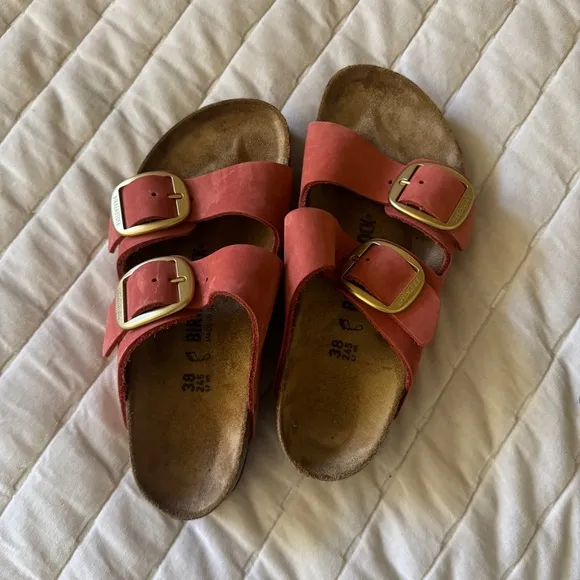 Birkenstock Arizona Big Buckle Sandal in Mars Red Nubuck NWOT