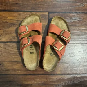 Birkenstock Arizona Big Buckle Sandal in Mars Red Nubuck NWOT