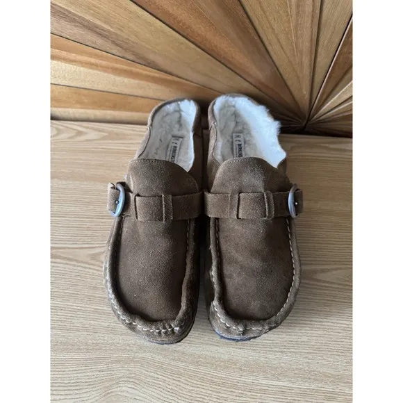 Birkenstock Buckley Suede Brown Shearling Shoes Sz 42/US M 9 Women 11