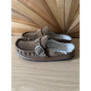 Birkenstock Buckley Suede Brown Shearling Shoes Sz 42/US M 9 Women 11