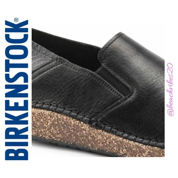 BIRKENSTOCK Callan Natural Leather Vintage Wood Black Regular 41 (L10, M8) NIB