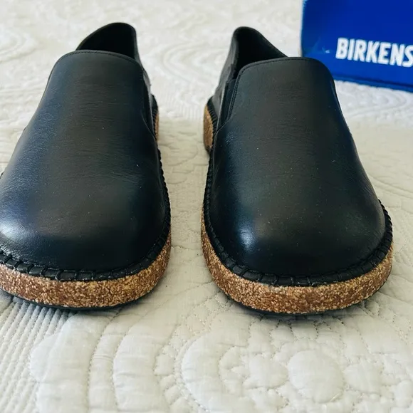 BIRKENSTOCK Callan Natural Leather Vintage Wood Black Regular 41 (L10, M8) NIB