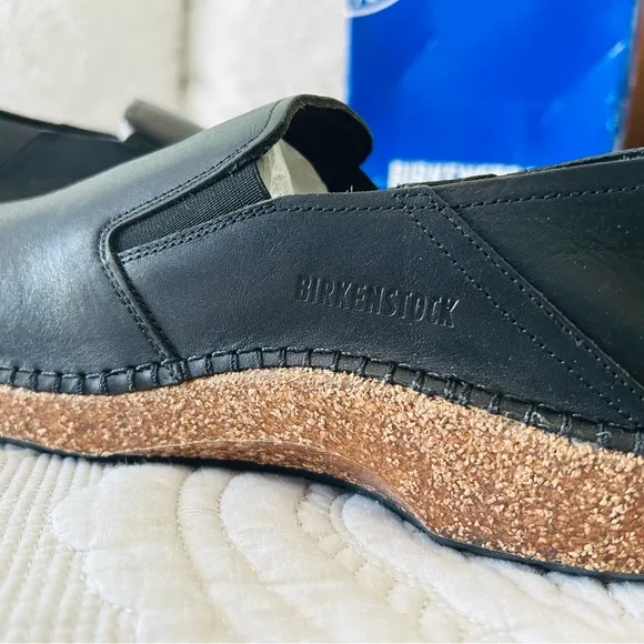 BIRKENSTOCK Callan Natural Leather Vintage Wood Black Regular 41 (L10, M8) NIB