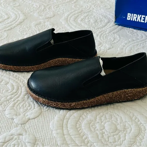 BIRKENSTOCK Callan Natural Leather Vintage Wood Black Regular 41 (L10, M8) NIB