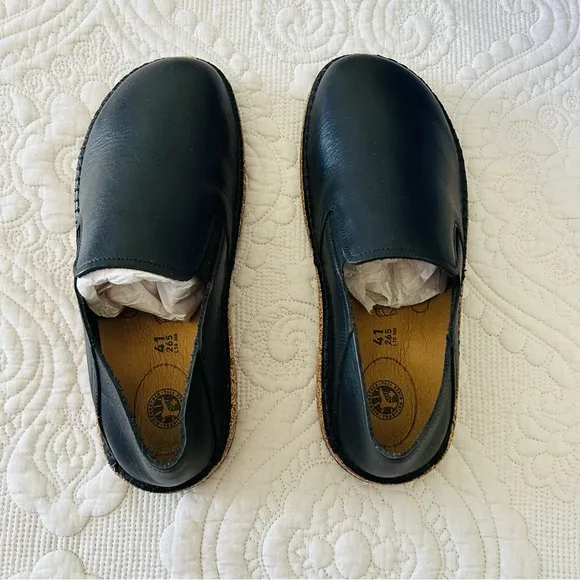 BIRKENSTOCK Callan Natural Leather Vintage Wood Black Regular 41 (L10, M8) NIB