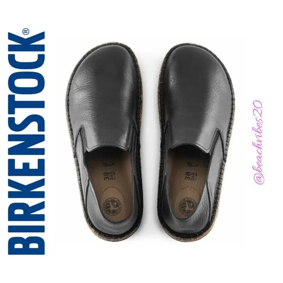 BIRKENSTOCK Callan Natural Leather Vintage Wood Black Regular 41 (L10, M8) NIB