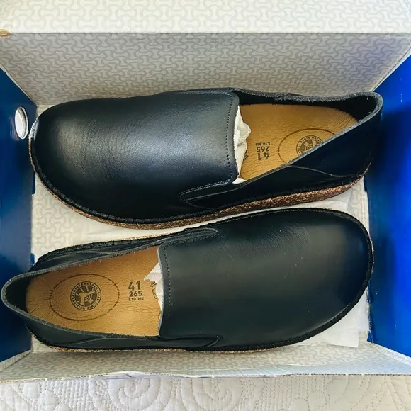 BIRKENSTOCK Callan Natural Leather Vintage Wood Black Regular 41 (L10, M8) NIB