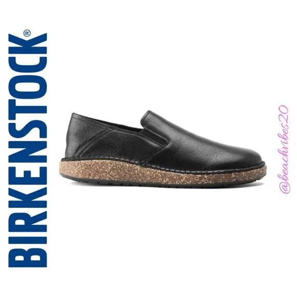 BIRKENSTOCK Callan Natural Leather Vintage Wood Black Regular 41 (L10, M8) NIB