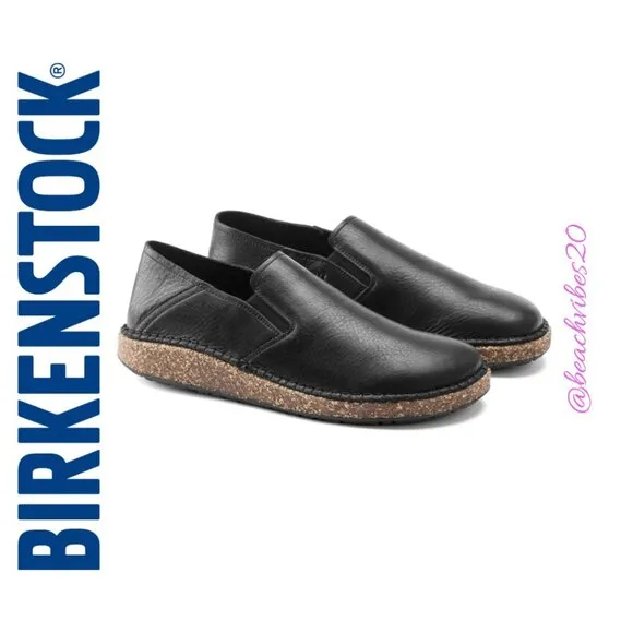 BIRKENSTOCK Callan Natural Leather Vintage Wood Black Regular 41 (L10, M8) NIB