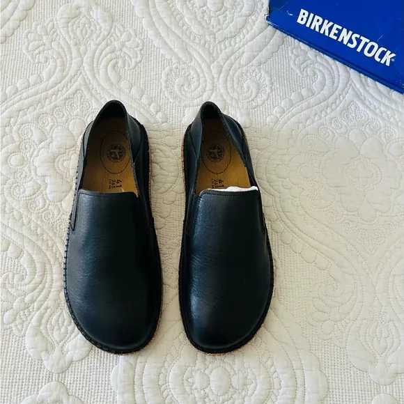 BIRKENSTOCK Callan Natural Leather Vintage Wood Black Regular 41 (L10, M8) NIB