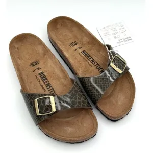 Birkenstock Flip Flops Sandals Madrid khaki Magic Snake Women's Size US4 EU35