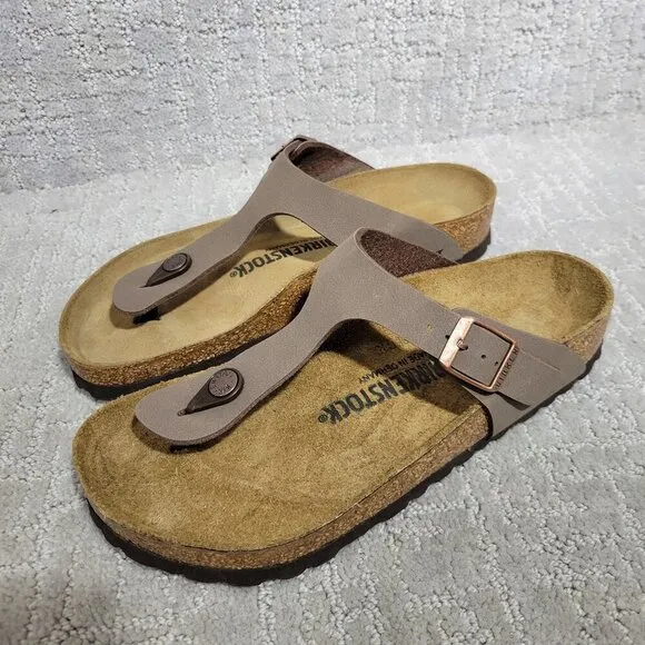 Birkenstock Gizeh Size EU 38 L7 M5 US Brown Birko-Flor Flip Flop thong Sandals