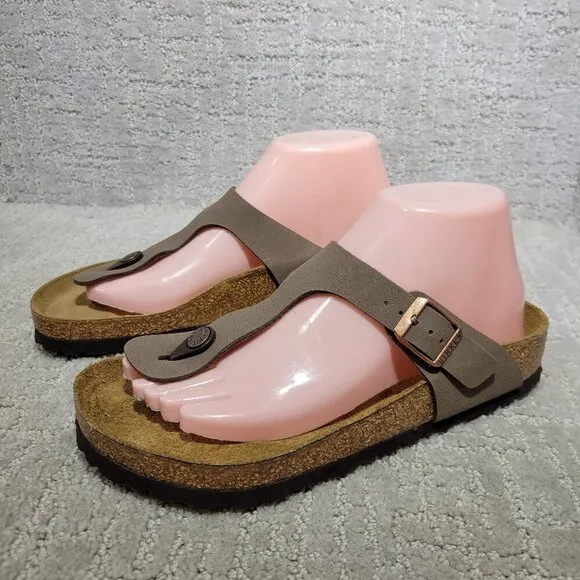 Birkenstock Gizeh Size EU 38 L7 M5 US Brown Birko-Flor Flip Flop thong Sandals