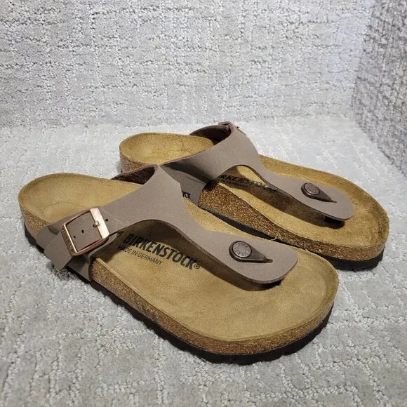 Birkenstock Gizeh Size EU 38 L7 M5 US Brown Birko-Flor Flip Flop thong Sandals