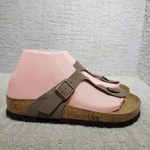Birkenstock Gizeh Size EU 38 L7 M5 US Brown Birko-Flor Flip Flop thong Sandals