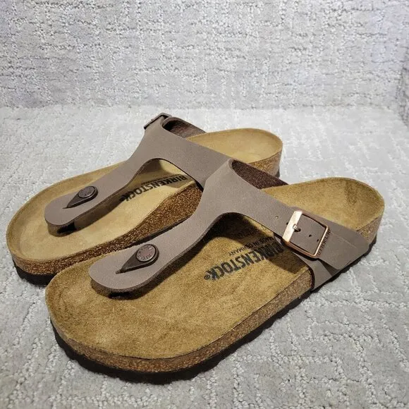 Birkenstock Gizeh Size EU 38 L7 M5 US Brown Birko-Flor Flip Flop thong Sandals
