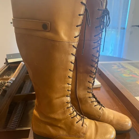 Birkenstock Longford Leather Lace Up Tall Boots
