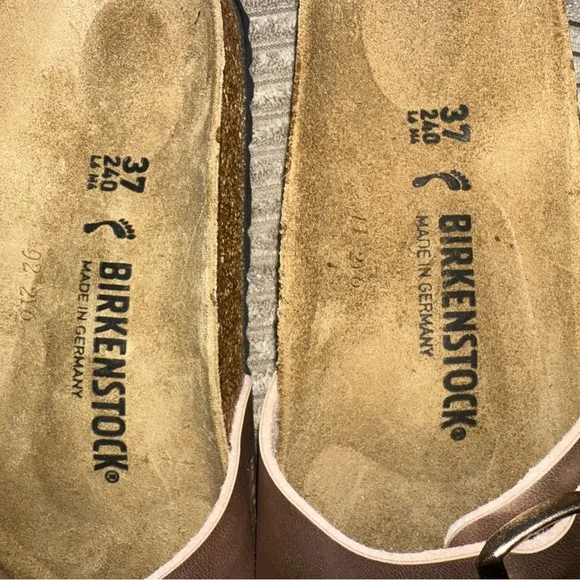 Birkenstock Madrid Sandals Size 6 US 37 EUR Copper Birko-Flor Rose Gold Germany