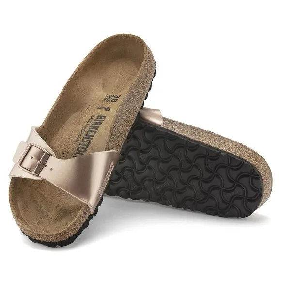Birkenstock Madrid Sandals Size 6 US 37 EUR Copper Birko-Flor Rose Gold Germany