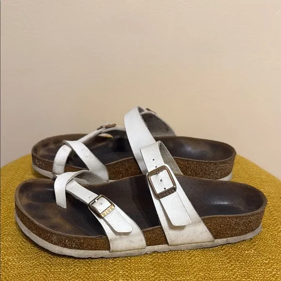 Birkenstock Mayari Burke-Flor White Sandals