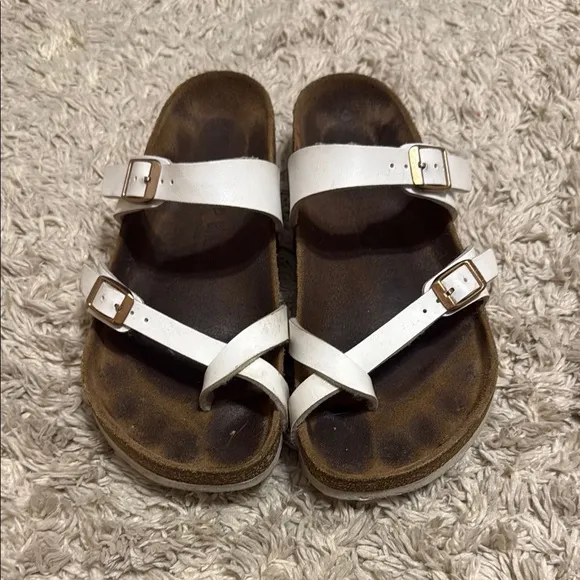 Birkenstock Mayari Burke-Flor White Sandals