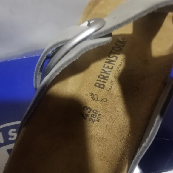 Birkenstock New w/ Box Medina Stone Coin Natural Leather Narrow Size Eur 43 US10