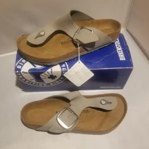 Birkenstock New w/ Box Medina Stone Coin Natural Leather Narrow Size Eur 43 US10